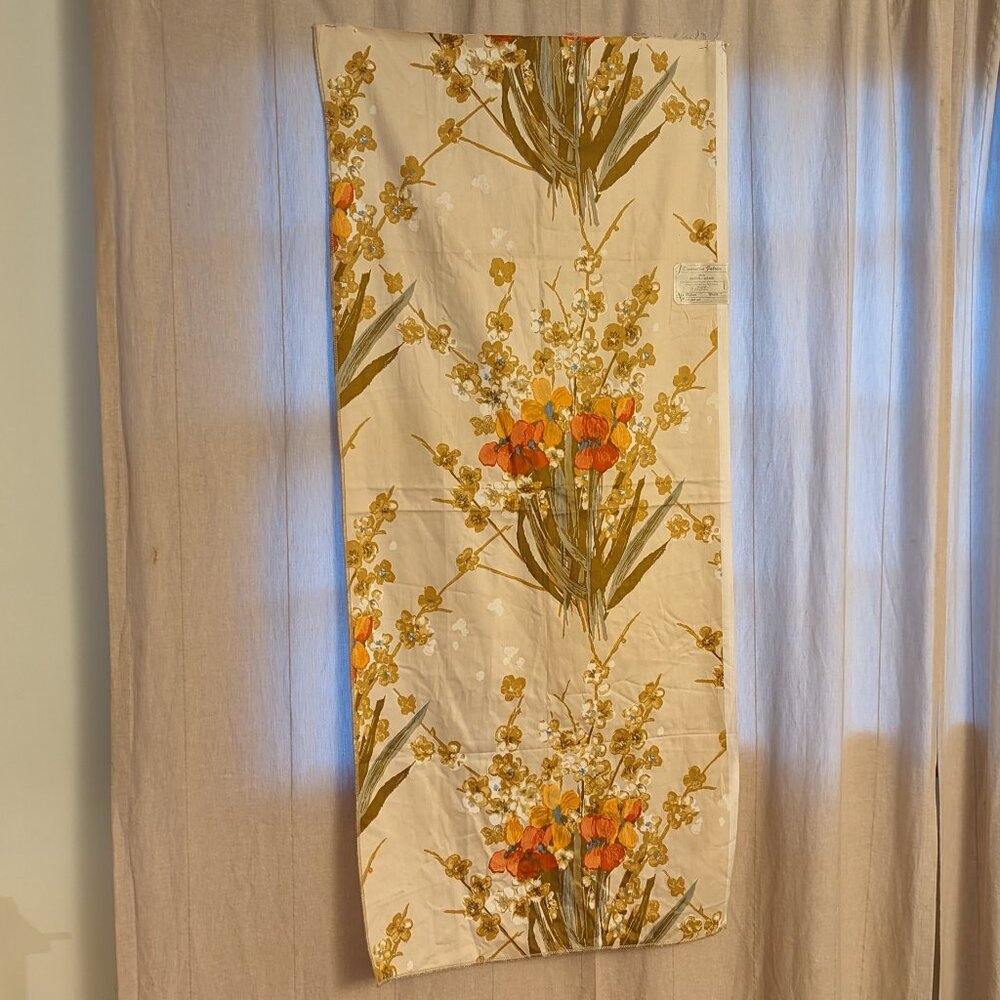 Vintage Sample Panel Decorative Fabrics Iris 100% Cotton